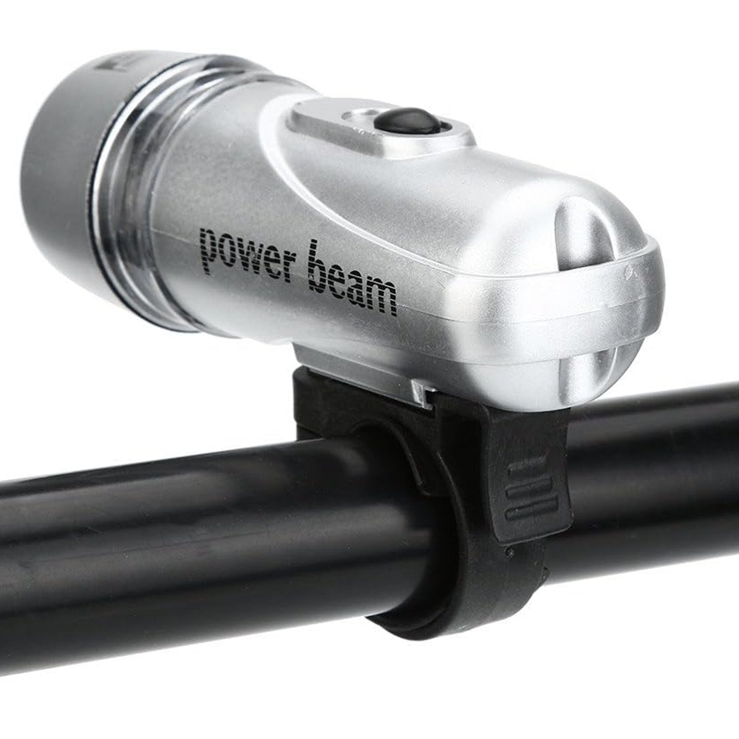 Side profile of the compact LED bicycle headlight with adjustable mount.