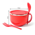 Insulated Soup Bowl – 650 ml with Lid, Handle & Cutlery Set