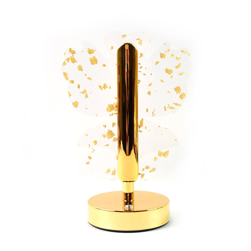 USB rechargeable port on luxury golden crystal butterfly table lamp
