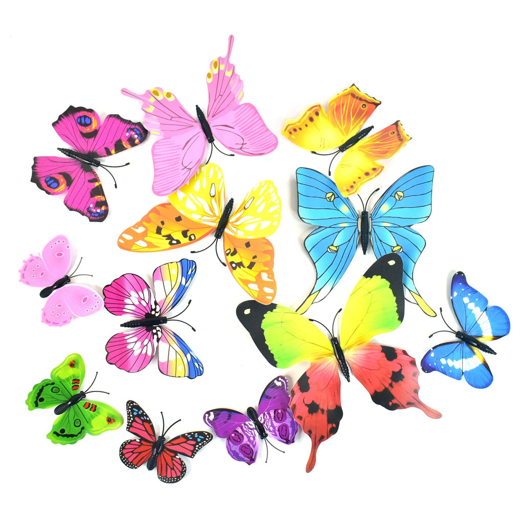 Bright colors of butterfly wall stickers used for vibrant decoration