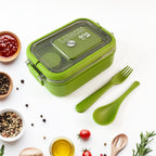 Side view of Magic lunch box highlighting secure compartments