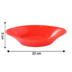 Side profile of glossy red plastic Marin serving bowl