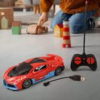 High-Speed RC Sports Car drifting action with spray exhaust on track