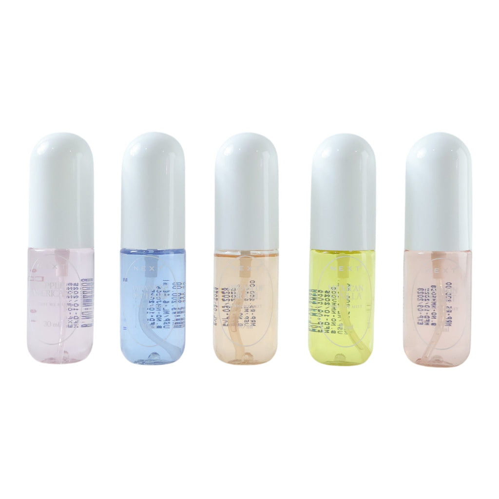 Travel size perfume gift set with 5 bottles of 30 ml each