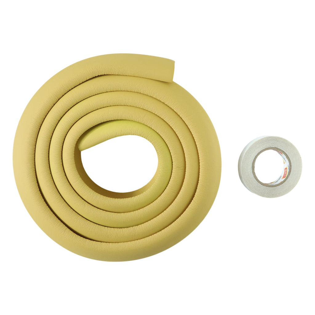 Diagram illustrating the flexible design of the baby safety bumper guard.