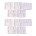 Stacked biodegradable sugarcane fiber meal trays ready for sustainable catering use