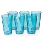 Crystal clear water glasses with a modern design.