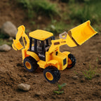 Top view of the LALA Friction Powered Backhoe Loader Toy