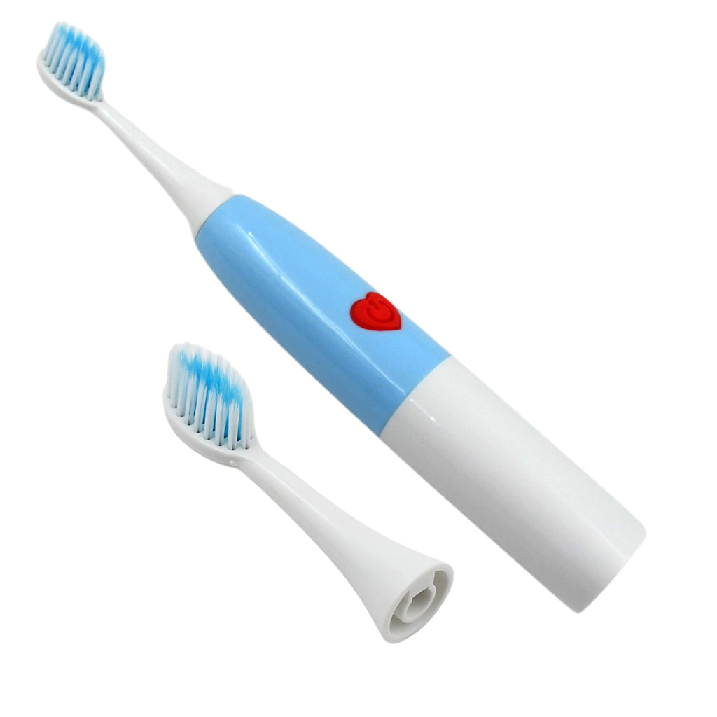 Stylish white Battery-Operated Electric Toothbrush with soft bristles.