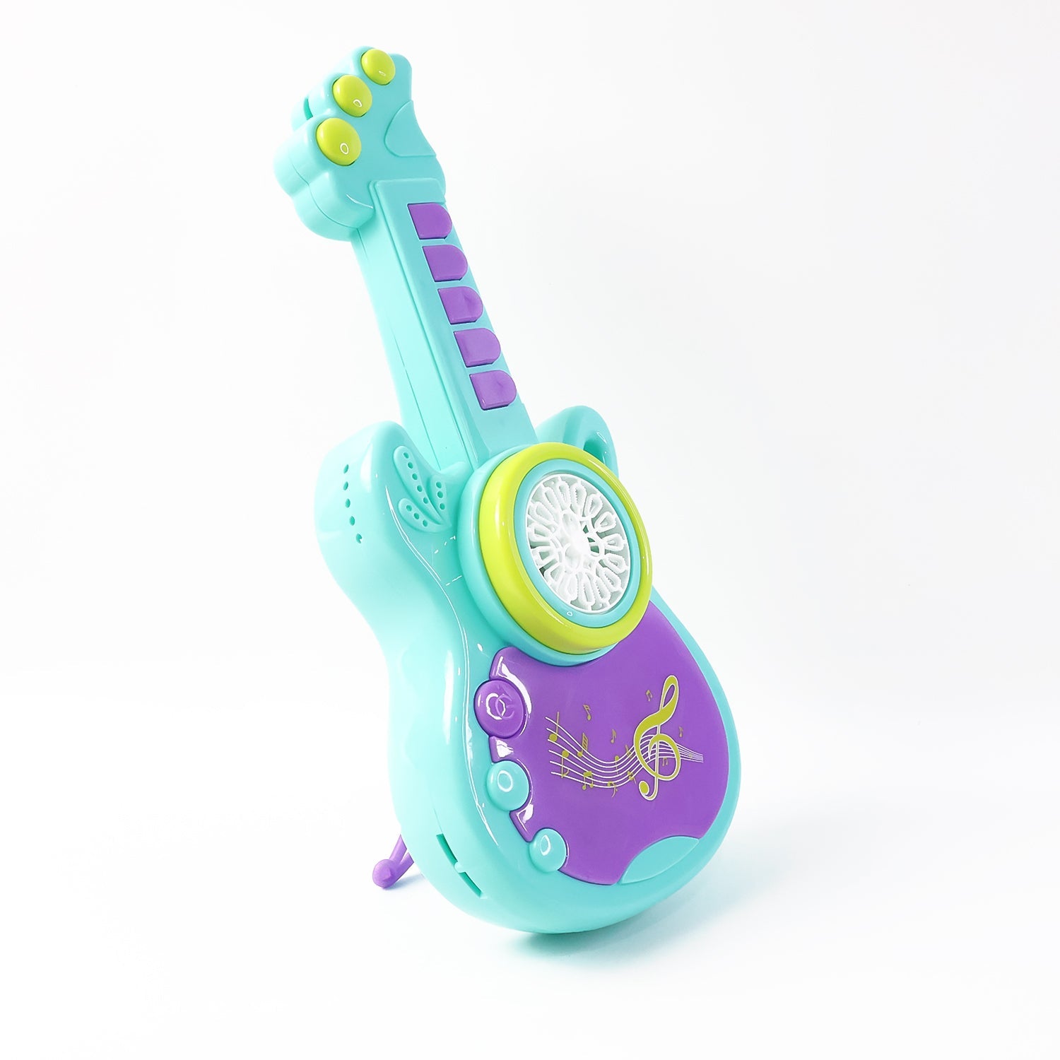 Colorful electric guitar bubble machine toy for children