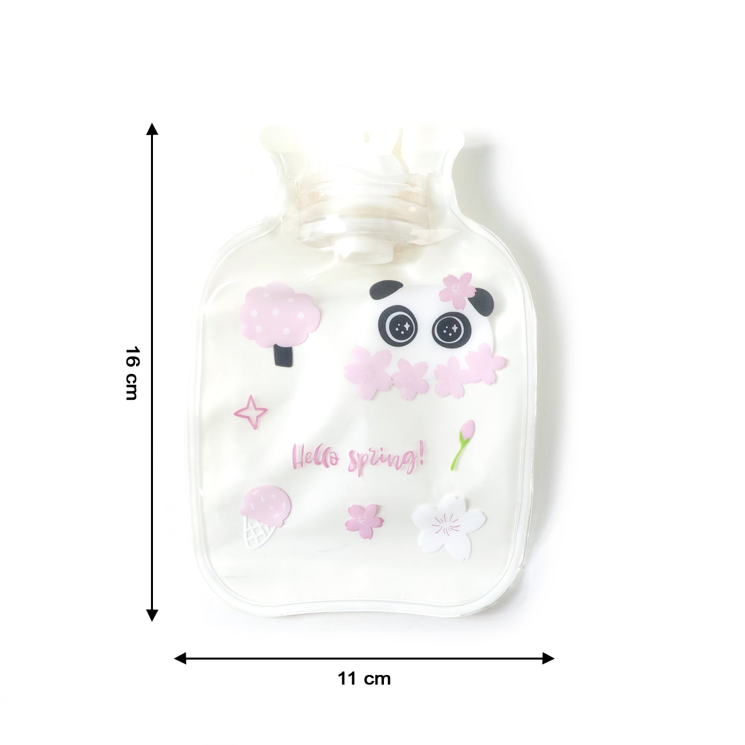 Reusable mini hot water bag close-up showing leakproof cap