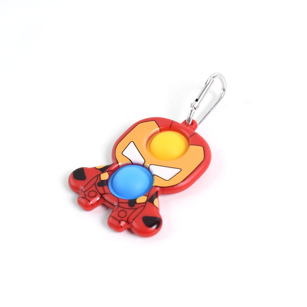 Iron Man inspired lightweight pop it keychain with metal clip
