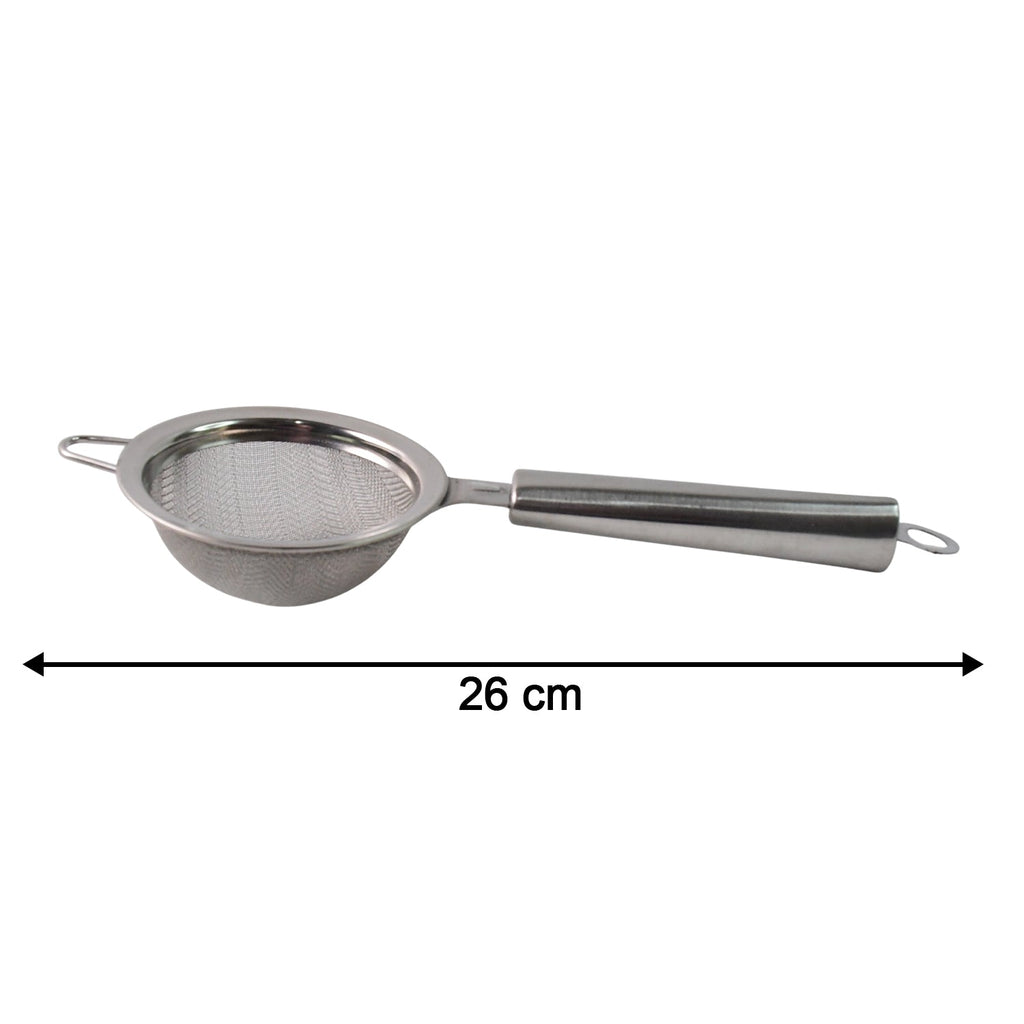Detailed view of stainless steel mesh of strainer