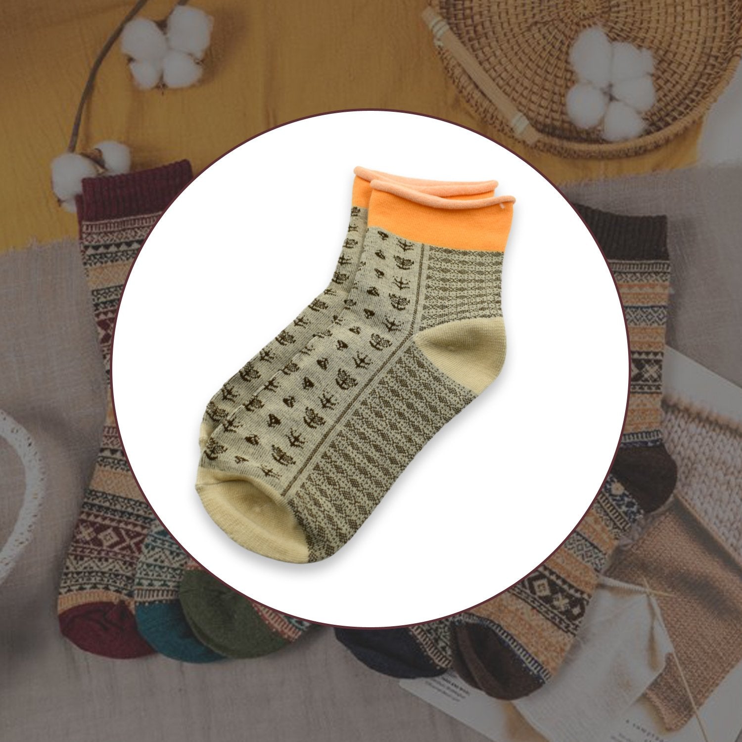 Pair of grey women's ankle socks, showcasing soft texture and comfortable fit.