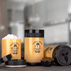 The three airtight food containers arranged on a kitchen counter, demonstrating their practical use.