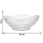 Empty plastic fruit storage basket with ripple design
