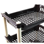 Lightweight and portable 3-Tier Plastic Storage Rack for easy repositioning