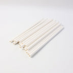 Eco-friendly paper straws displayed with green leaf, highlighting sustainable use