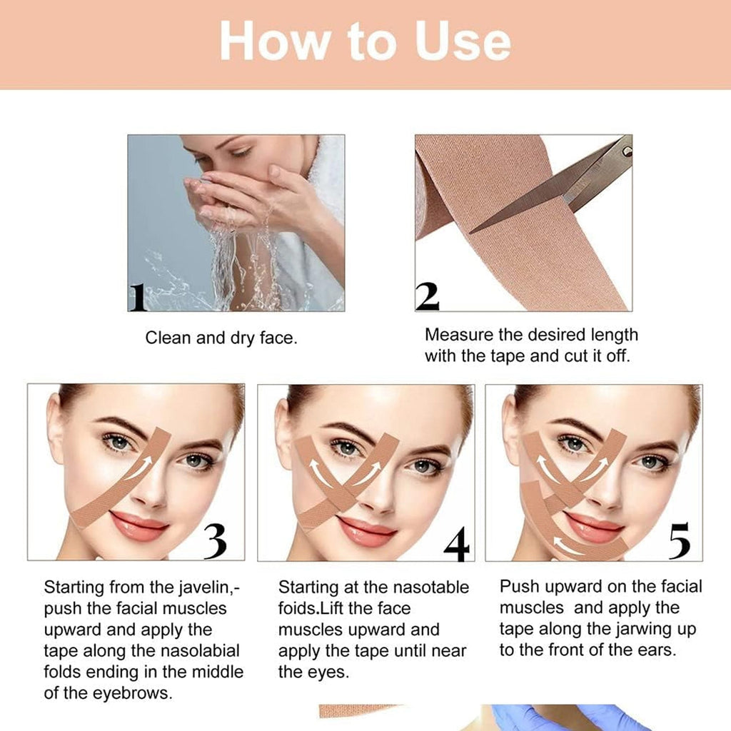Texture detail of the hypoallergenic and waterproof Face Lifting Tape adhesive.