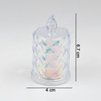A side view of the flameless LED candle showing its realistic flickering flame effect.