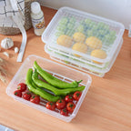 Clear airtight plastic food storage container ideal for vegetables and meat