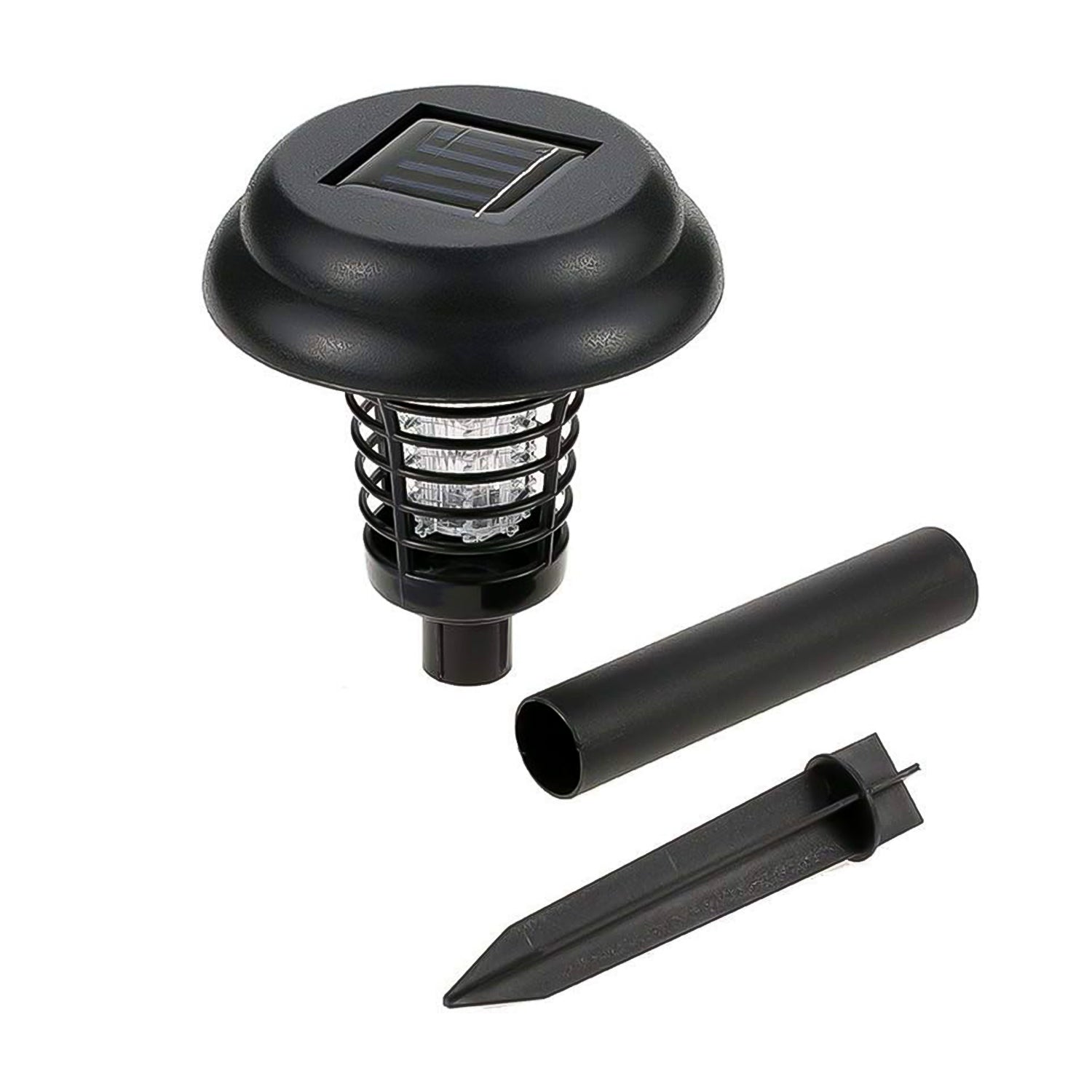 SolarBite UV LED mosquito catcher positioned outdoors near a patio.