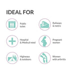 Portable female urinal funnel neatly stored in its protective travel case