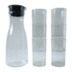 Reusable plastic jug and glass set for family and guests