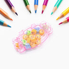A vibrant School Eraser Set with 15 multi-design rubber erasers for students.