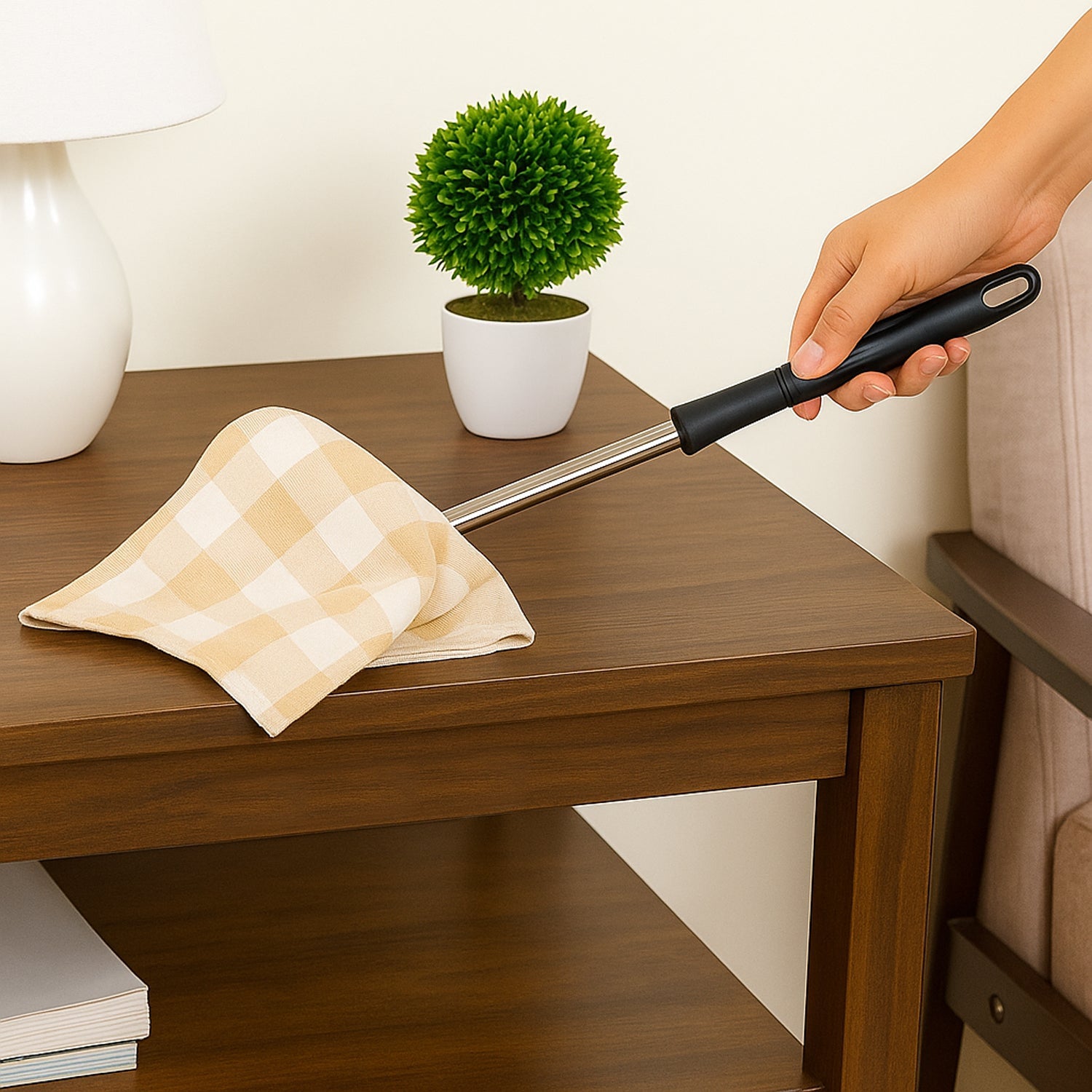 Dust cleaner with soft, removable cotton cloth sleeve