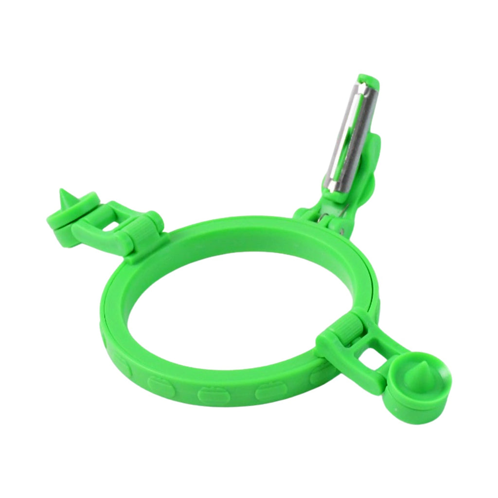 Fruit slicer with integrated holder ring for precision