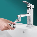 Splash-proof tap extender with dual outlet spray and bubble modes