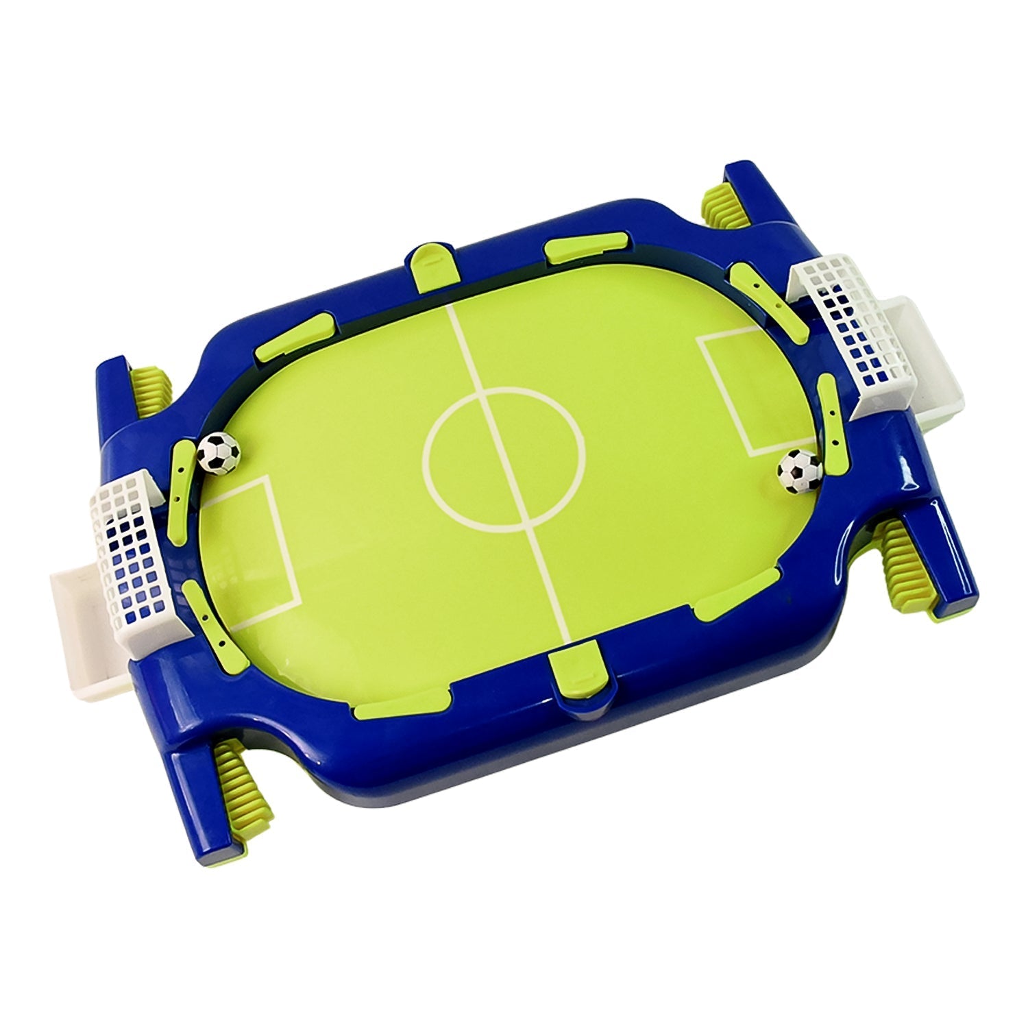 Action shot of football flick game in play with manual scoring