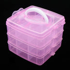 Detail shot of the durable clear plastic material of the storage organizer.