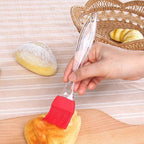 Vibrant silicone pastry brush for basting and glazing food.