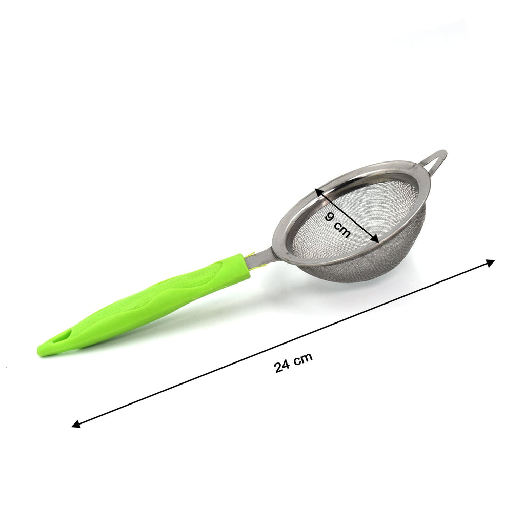 Durable stainless steel tea and coffee strainer, easy to clean.