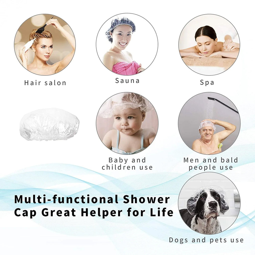 Another angle of the VelvaBloom disposable shower cap, highlighting its compact, travel-friendly nature.