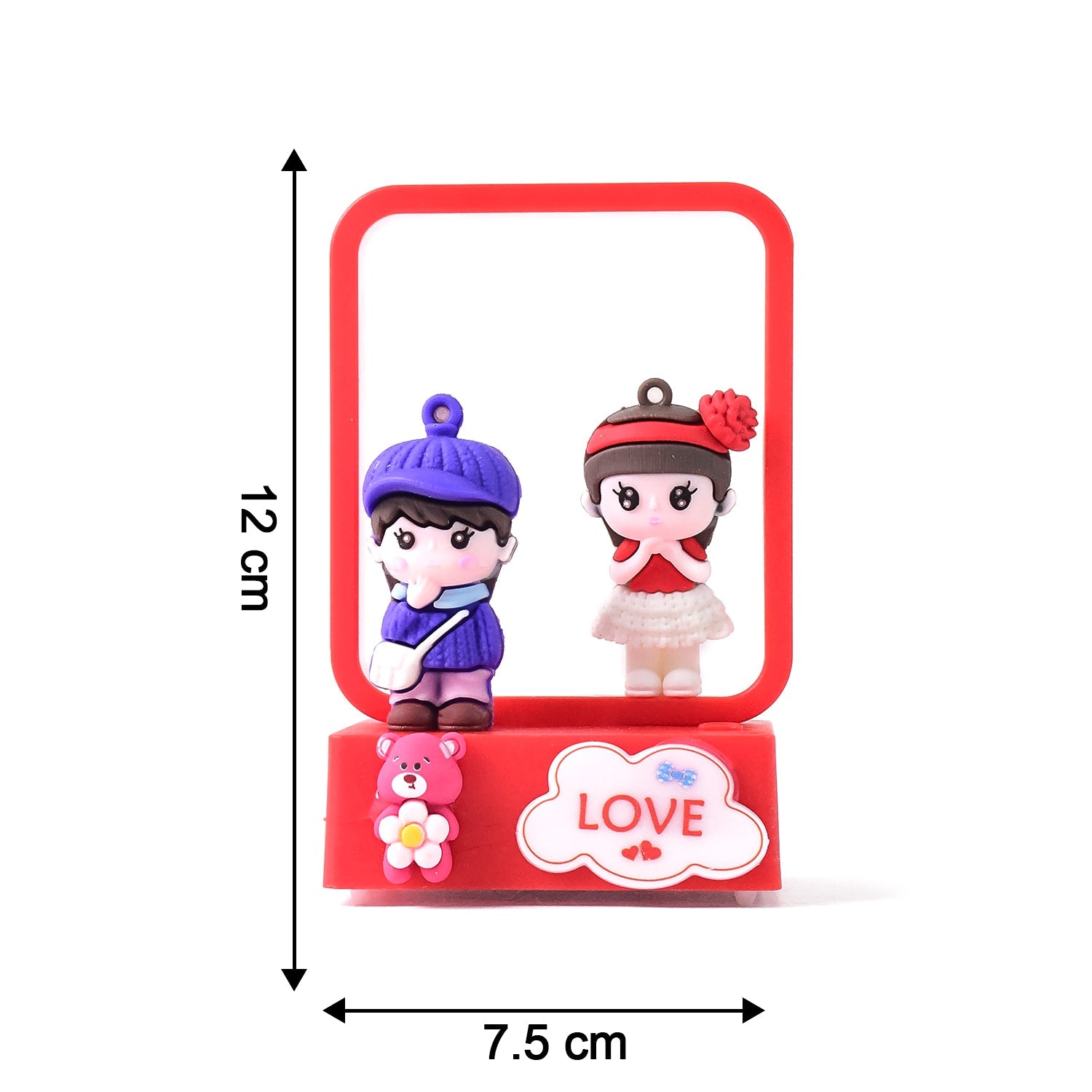 Soft LED light from couple figurine enhancing home decor ambiance