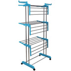 The 3-layer foldable clothes dryer stand shown partially folded for space-saving storage.