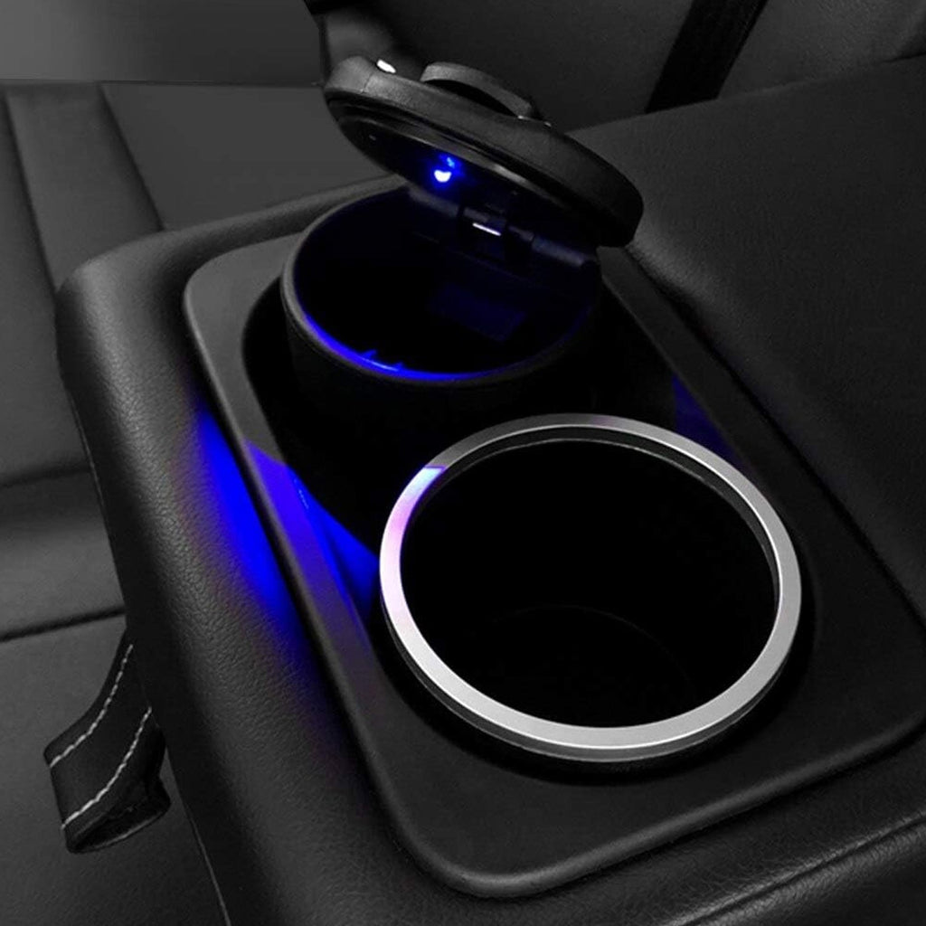 Stylish portable ashtray for car and office with LED smoke control