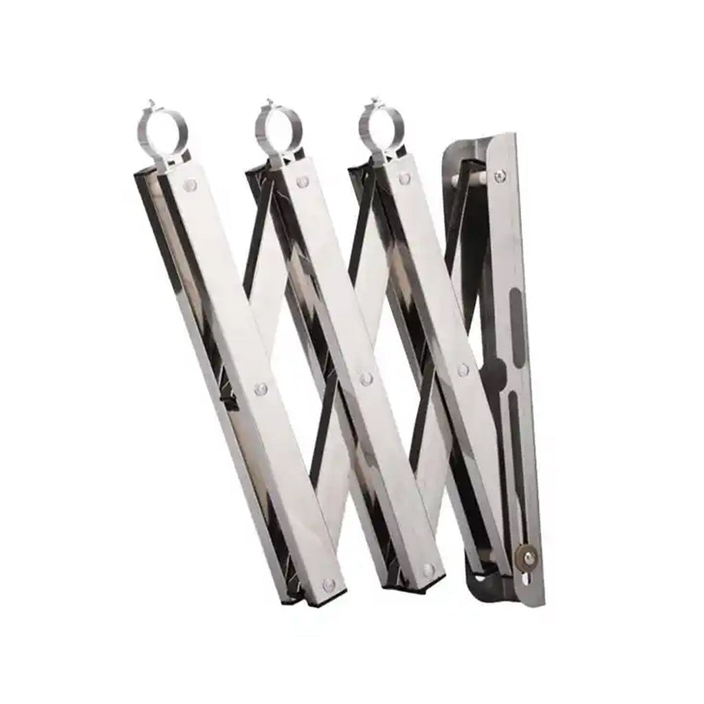 Close-up of the durable stainless steel bracket and mounting hardware for the clothes rail.