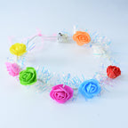Petal Aura Light-Up Flower Halo featuring multicolor illumination in a flexible headband