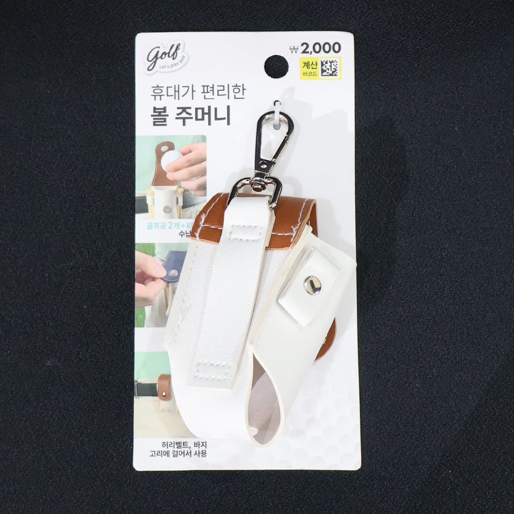 Durable golf accessory pouch with reinforced stitching and wipe-clean surface