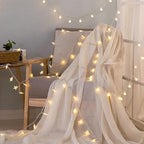 Warm white star string fairy lights on flexible wire for cozy ambiance