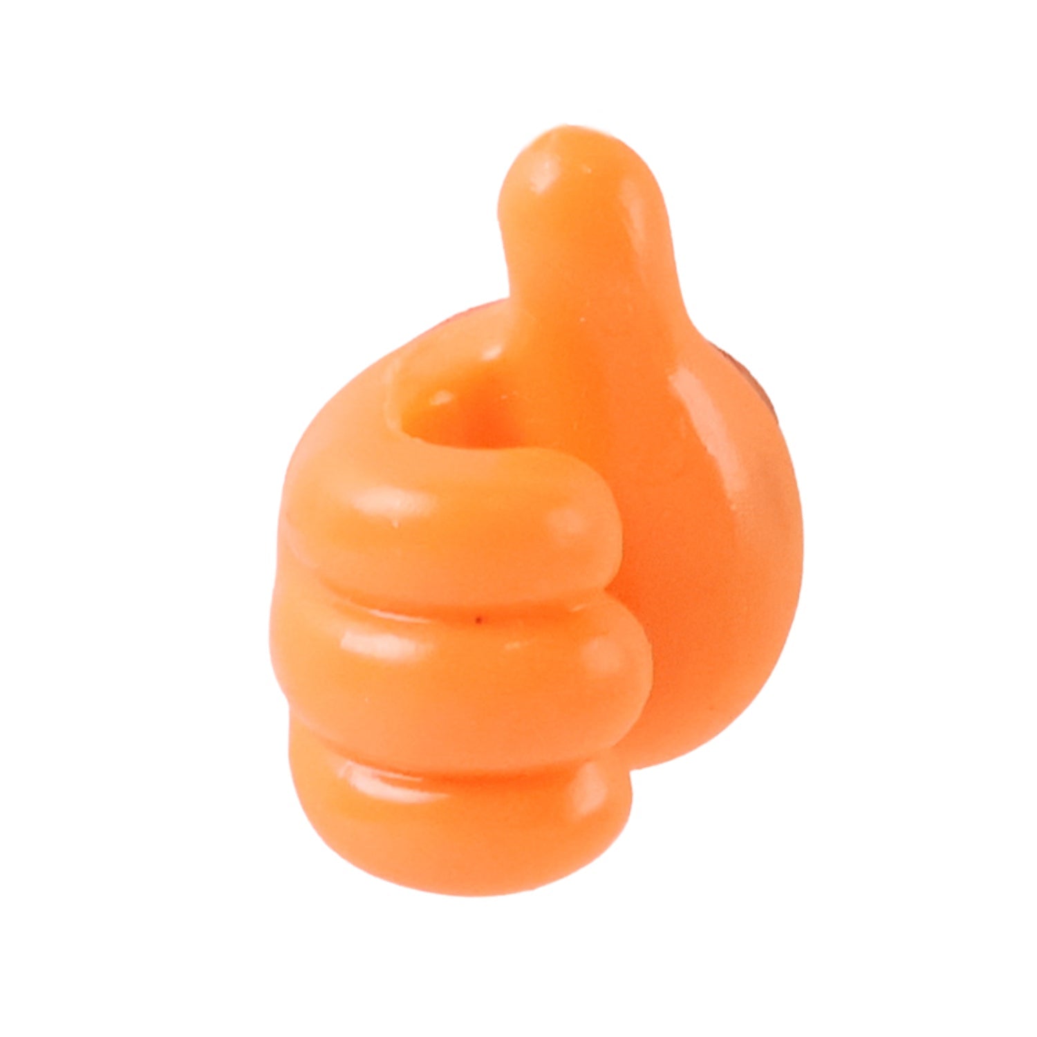 Vibrant citrus orange silicone hand-shaped clip hanger on wall