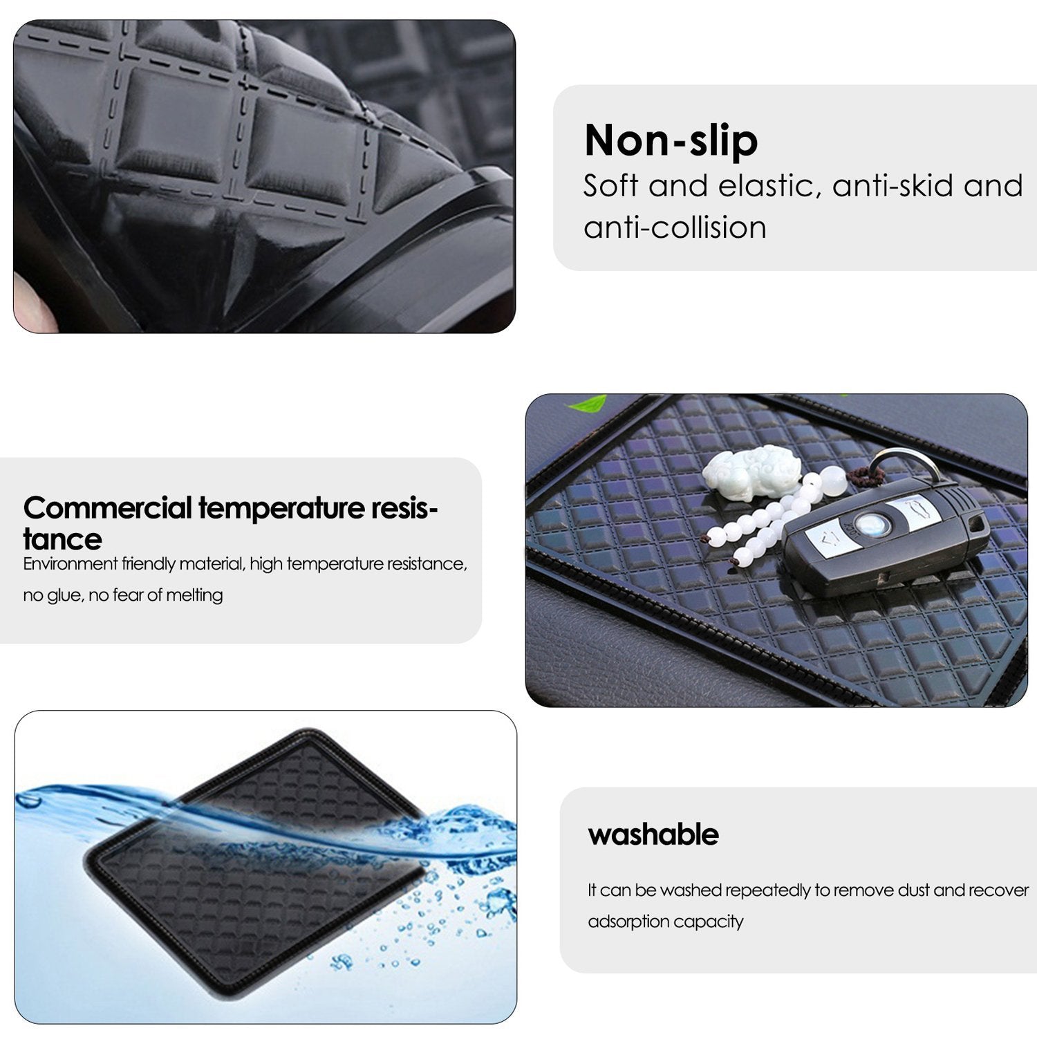 The universal anti-skid mat laid flat, ready for use in car or home.