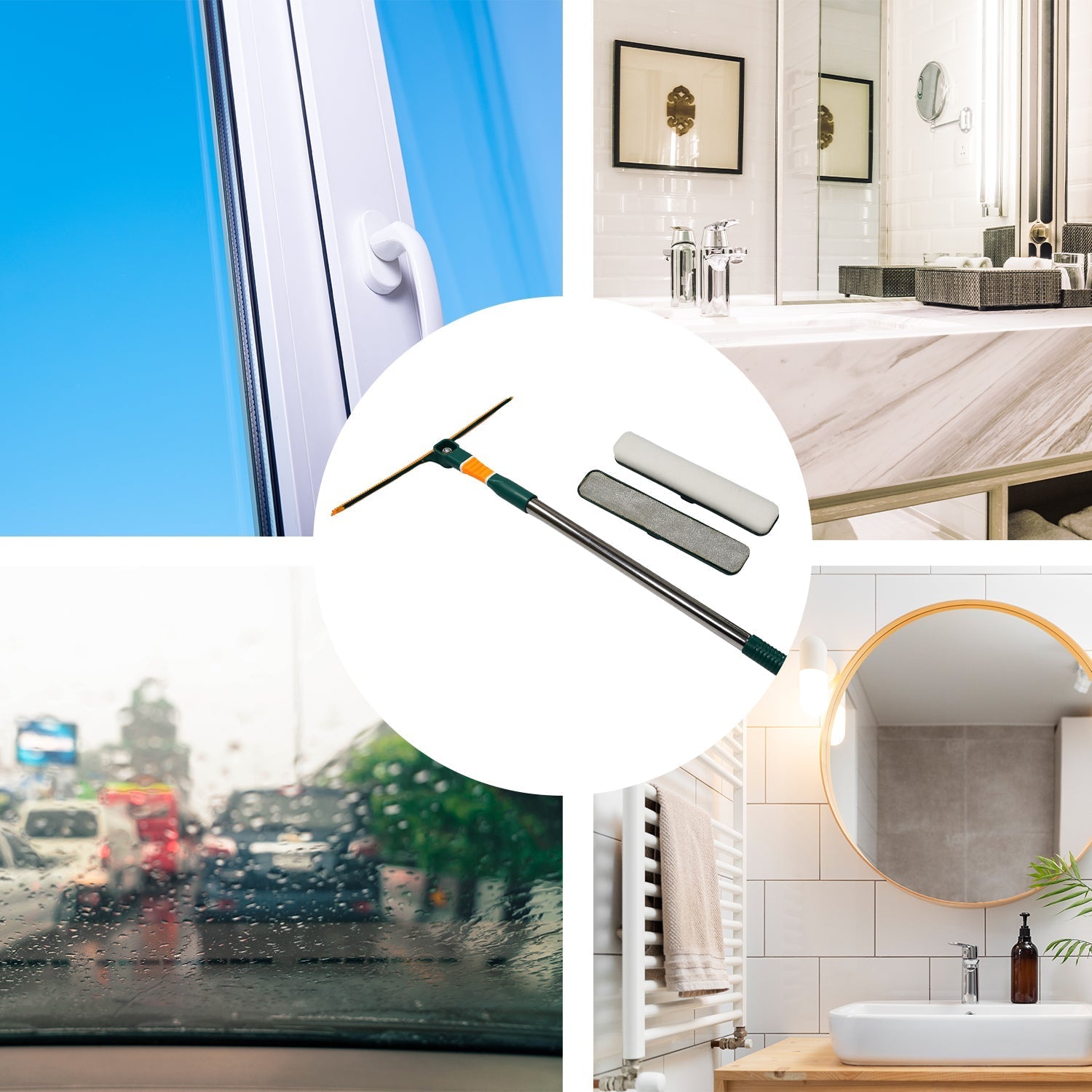 Detailed view of the foam squeegee blade on the 3-in-1 Glass Wiper.