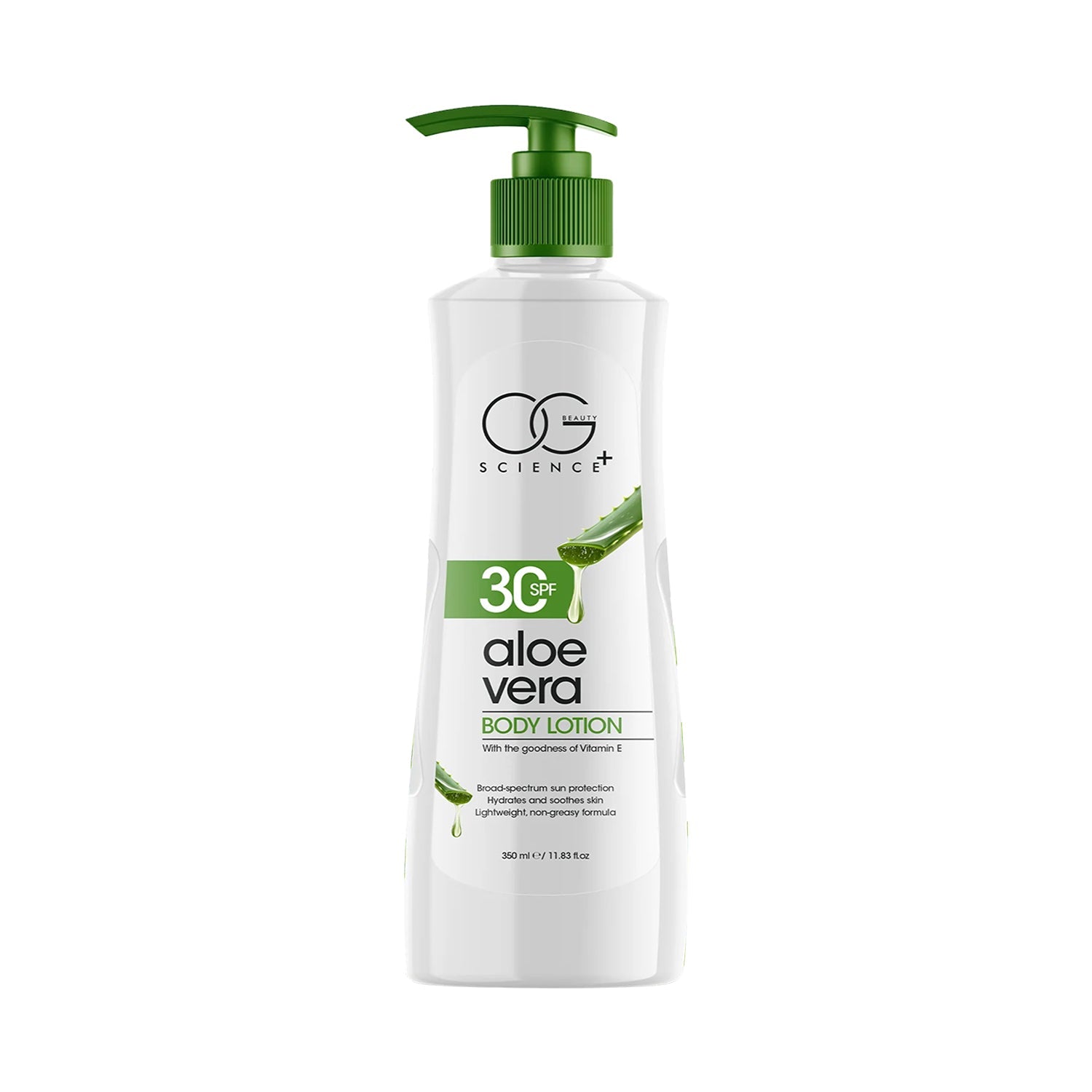 Bottle of Aloe Vera enriched nourishing body lotion by OG Beauty