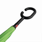 Folded kids umbrella showcasing its compact size.