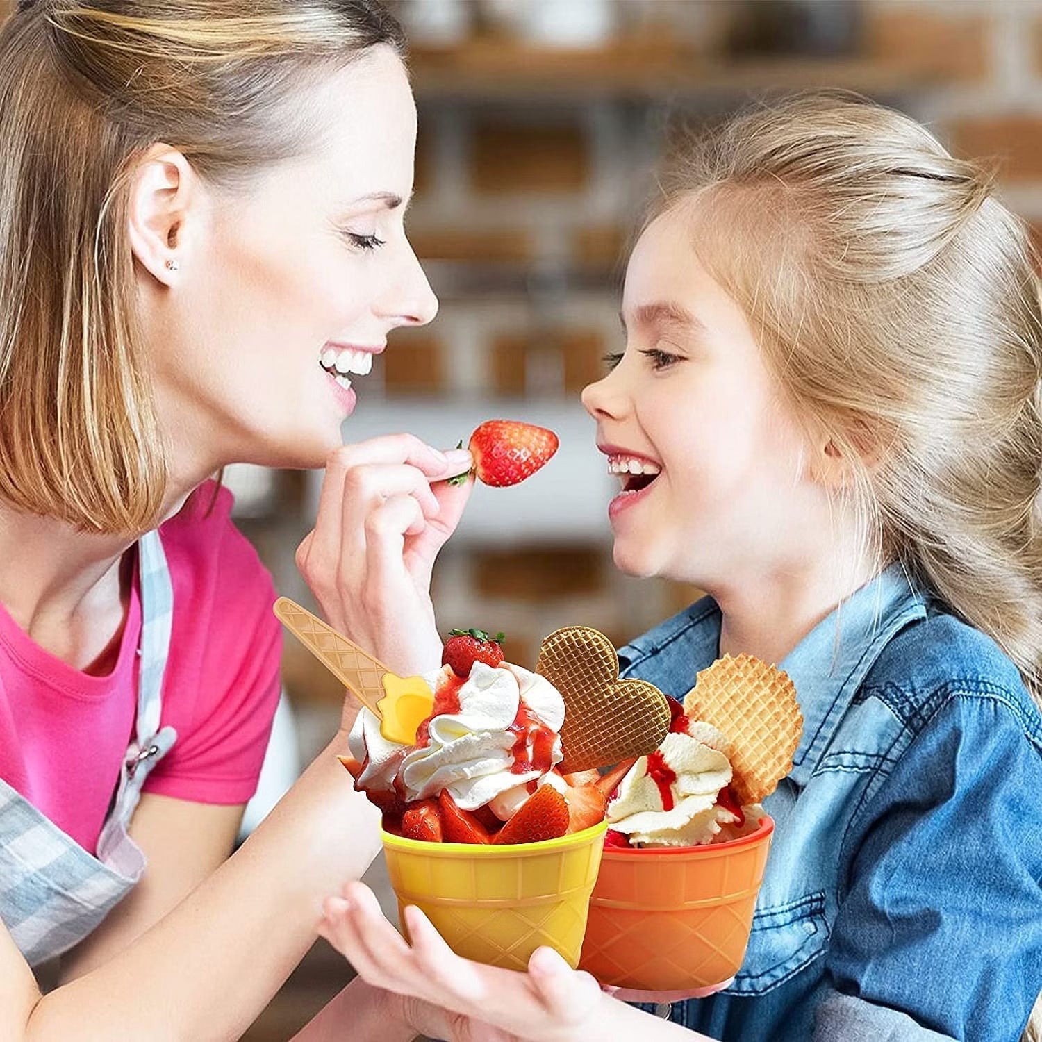 Brown corrugated box used for shipping the ice cream bowl set.